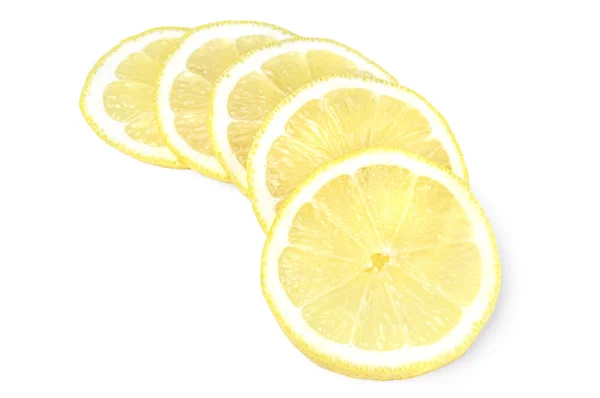 Zitronenscheiben auf weißem Hintergrund — Stockfoto