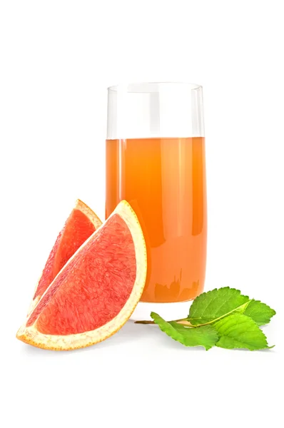 Glas frischer Grapefruitsaft von oben — Stockfoto