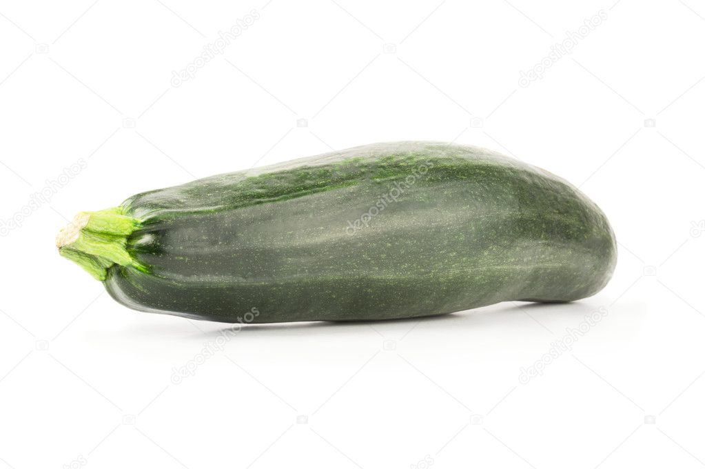 Courgette zucchini , isolated on a white background
