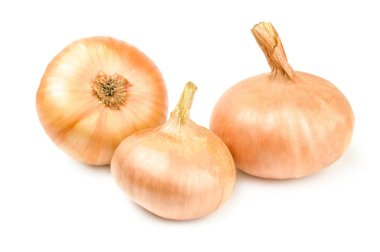 Bir beyaz arka plan kesme izole taze soğan ampuller