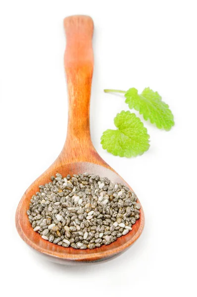 Nutritious chia seeds isolated on a white background cutout — Stock Photo, Image