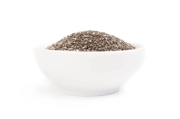 Sementes de chia nutritivas isoladas em um recorte de fundo branco — Fotografia de Stock