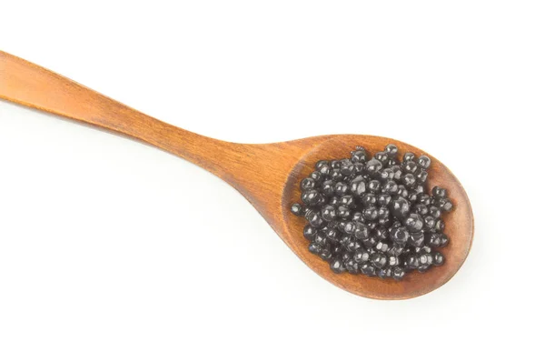 Black Beluga caviar isolated on a white background with clipping path — Stock Photo, Image
