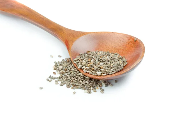 Organic dry chia seeds on a white background. — Stock Photo, Image