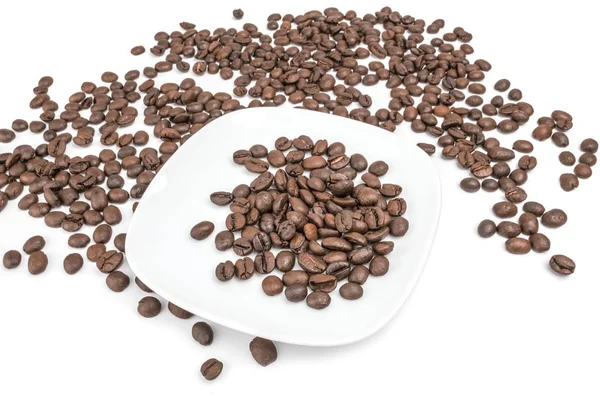 Koffiebonen geïsoleerd op een witte achtergrond knipsel — Stockfoto