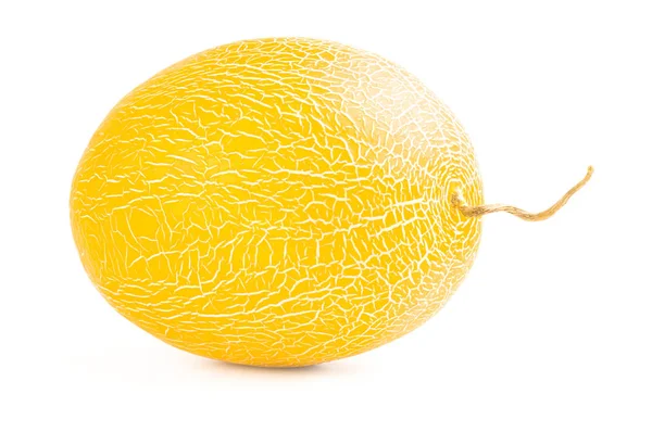 Świeżych dojrzałych Żółty melon na białym tle na białe tło wyłącznik — Zdjęcie stockowe