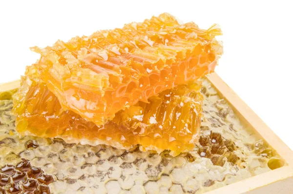Včelí med izolovaných na bílém pozadí Vystřižení — Stock fotografie