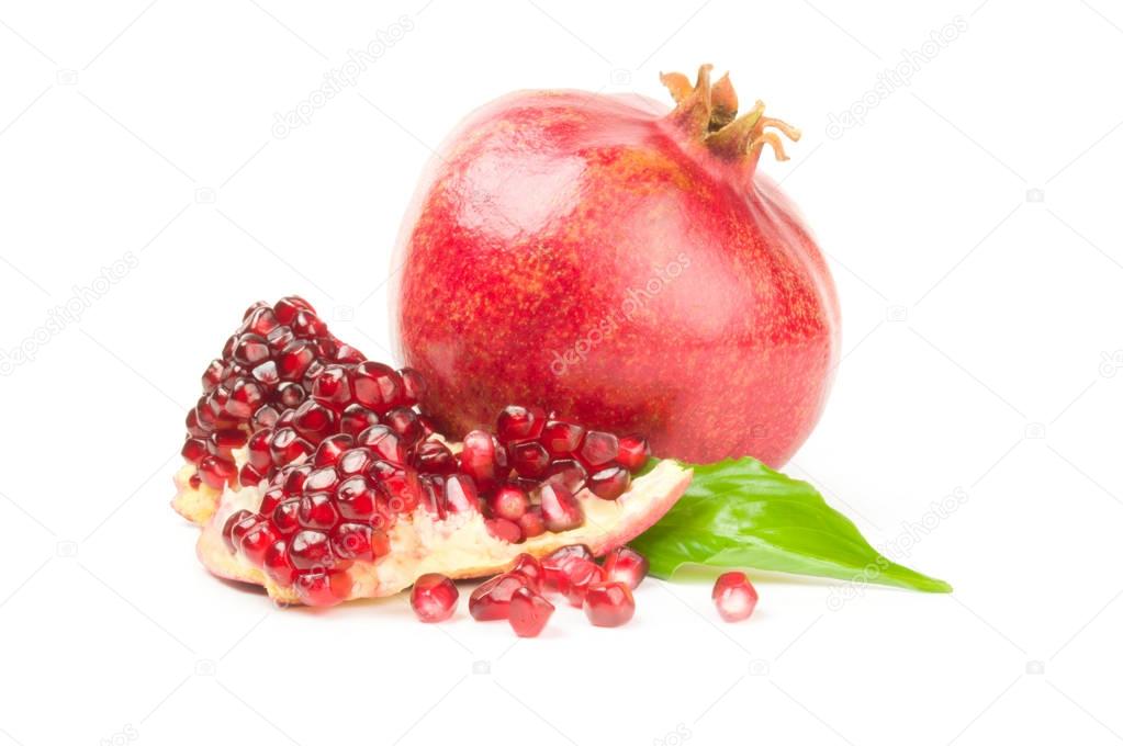 Juicy pomegranate fruit isolated on a white background cutout
