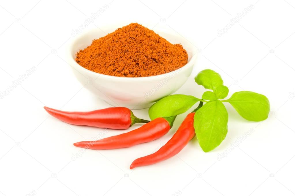 Finely ground paprika isolated on a white background cutout