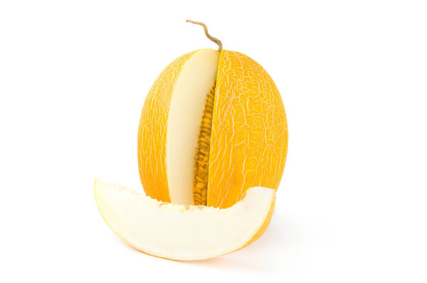 Sweet melon isolated on a white background cutout