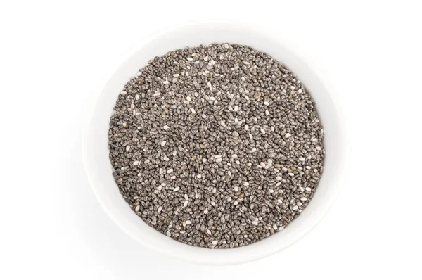 Bir beyaz arka plan kesme izole Organik Kuru chia tohum