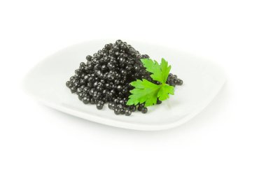 Mersin balığı havyar beyaz arka plan kırpma yolu üzerinde