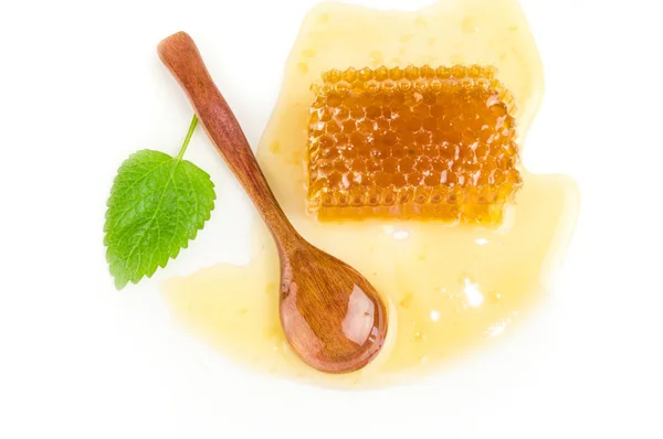 Édes méz elszigetelt fehér háttér kivágás — Stock Fotó