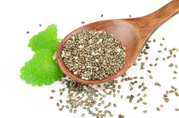 Beyaz bir arka plan üzerinde izole chia tohum