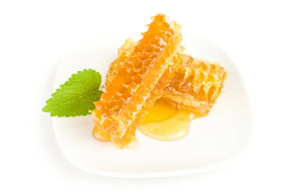 Abelha mel isolado em um recorte de fundo branco — Fotografia de Stock