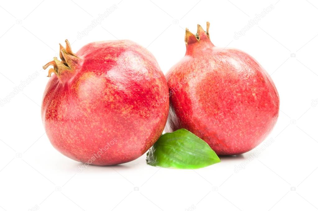 Red pomegranate isolated on a white background cutout