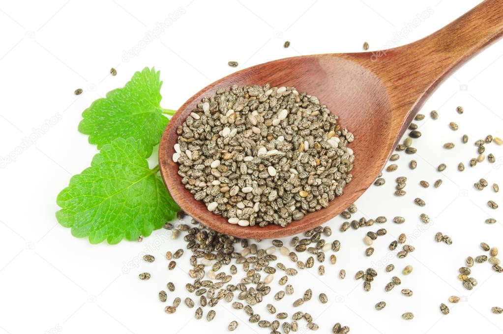 Chia seeds isolated over a white background