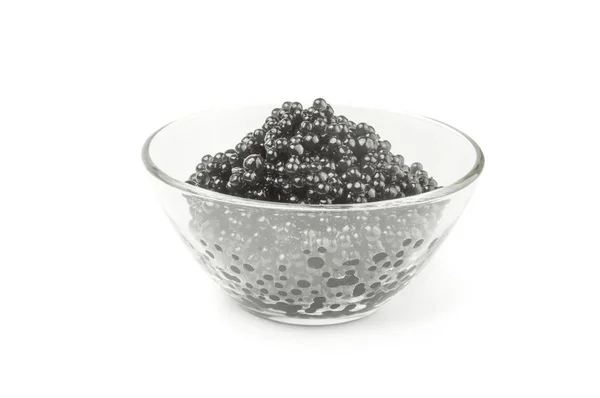 Caviar preto isolado em um recorte de fundo branco — Fotografia de Stock