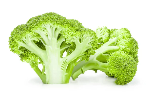 Cabeza fresca de brócoli aislada sobre un recorte de fondo blanco — Foto de Stock
