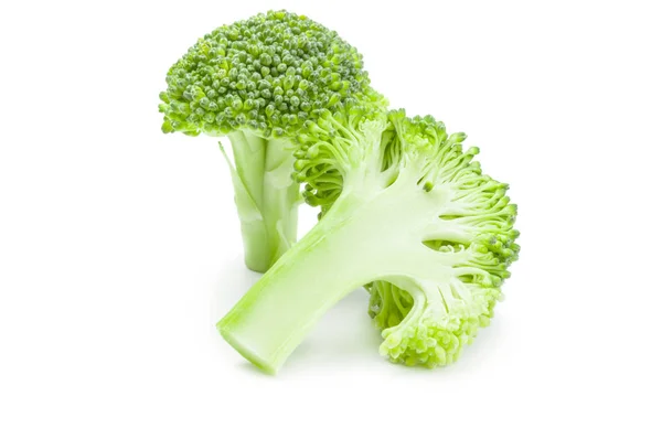 Bir beyaz arka plan kesme izole brokoli lahana — Stok fotoğraf