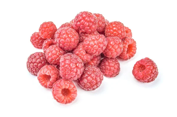 Raspberries isolated on white background cutout, close-up — Stock Photo, Image