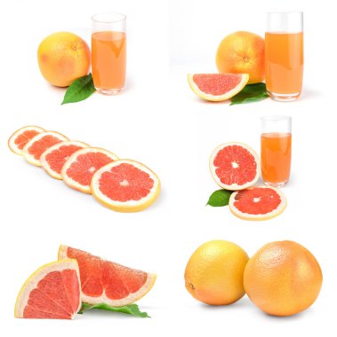 Grup izole kırpma yolu ile beyaz bir arka plan üzerinde greyfurt