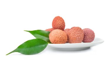 Bir beyaz arka plan kesme izole lechee