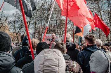 Penza, Rusya - 26 Şubat 2017: Muhalefet toplantı. Geri onların ülke çevrelerindeki dökülür gibi Penza vatandaşları sadece oturup beklemeyeceğim, değişim için Ralli