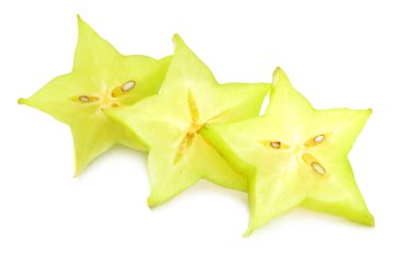 Bir beyaz arka plan kesme izole carambola