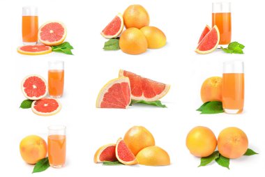 Beyaz izole greyfurt kümesi