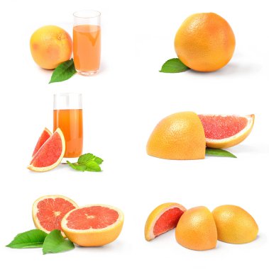 Bir beyaz arka plan kesme üzerinde greyfurt kümesi