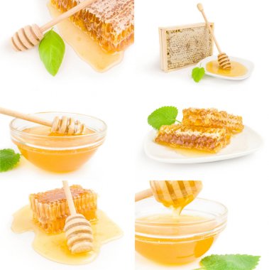 Beyaz arka planda izole edilmiş bir bal arısı kümesi