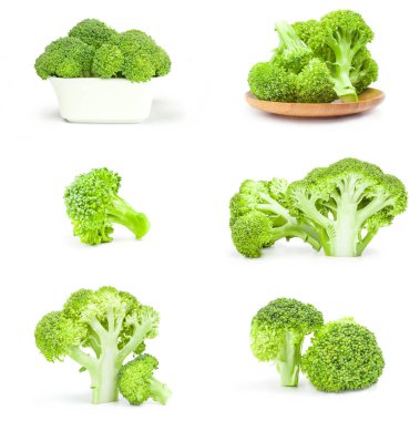 Beyaz taze çiğ brokoli yakın çekim topluluğu