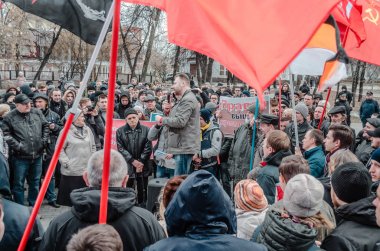 Penza, Rusya Federasyonu - 26 Şubat 2017: Toplu bir toplantı Penza içinde bozuk hükümet disussion için organize edildi