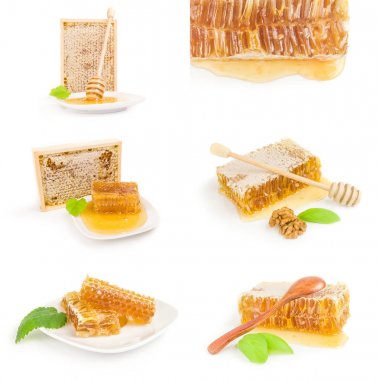 Beyaz arka planda izole edilmiş bir bal arısı kümesi