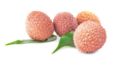 Lichi üzerinde beyaz izole