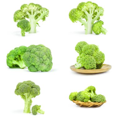 Taze yeşil brokoli kolajı