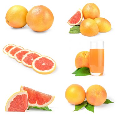 Greyfurt kolajı kırpma yolu olan beyaz bir arkaplanda izole edildi