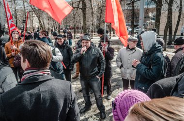 Penza, Rusya Federasyonu - 26 Şubat 2017: Penza halkı yolsuzluk hükümet liderleri ile beslenir