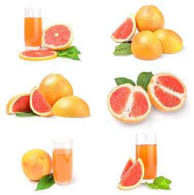 Greyfurt kolajı kırpma yolu olan beyaz bir arkaplanda izole edildi