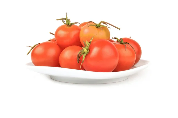 Tomatenkirsche isoliert über weißem Hintergrund — Stockfoto