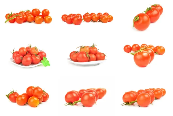 Collage of cherry on white — Stock Photo, Image