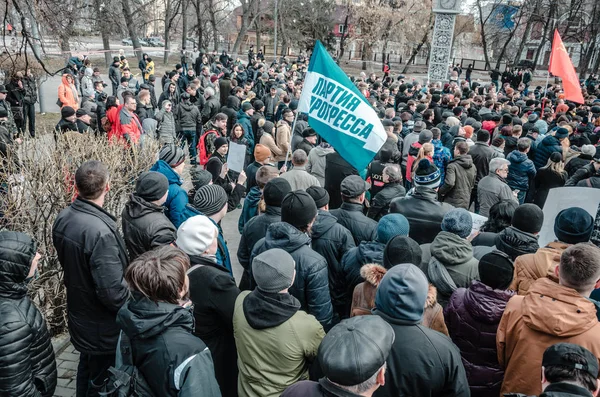 Penza, Rusya - 26 Şubat 2017: Penza ralli iktidarı değişim vatandaşları