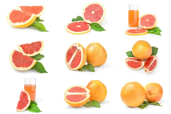 Beyaz arka plan üzerinde izole greyfurt yakın çekim grup