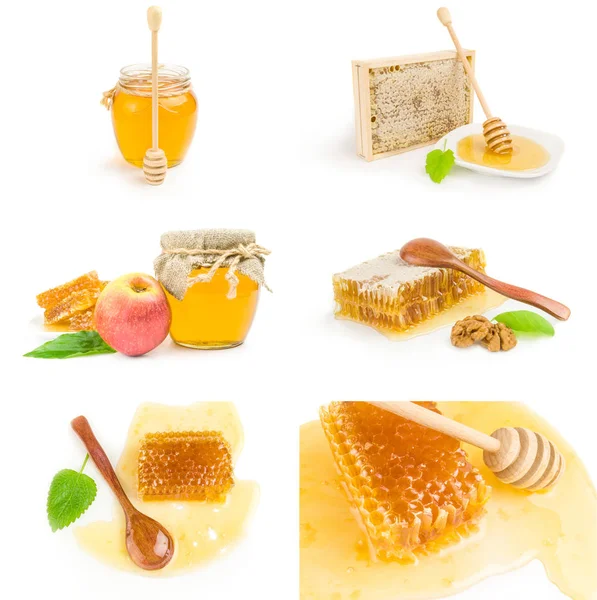 Beyaz arkaplan kesiminde izole edilmiş bal grubu