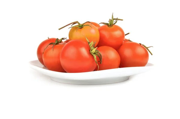 Cereja de tomate isolada sobre um fundo branco — Fotografia de Stock
