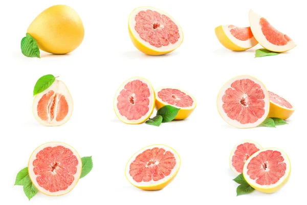 Set of pomelo isolated on a white background cutout — Stock Photo, Image