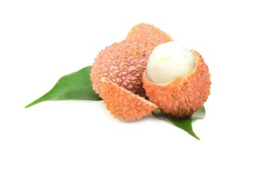 Bir beyaz arka plan kesme izole lychee
