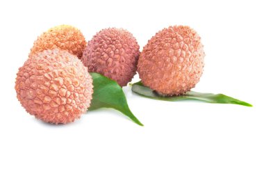 Bir beyaz arka plan kesme izole lychee