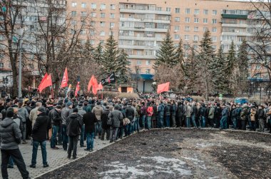Penza, Rusya - 26 Şubat 2017: Muhalefet ralli Rusya'da